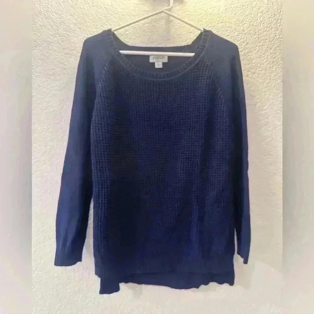 Avenue Woman’s Navy Blue Knit Sweater, Size 14/16, Long Sleeve Cozy Style